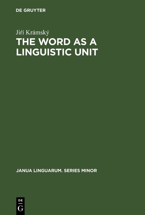The word as a linguistic Unit