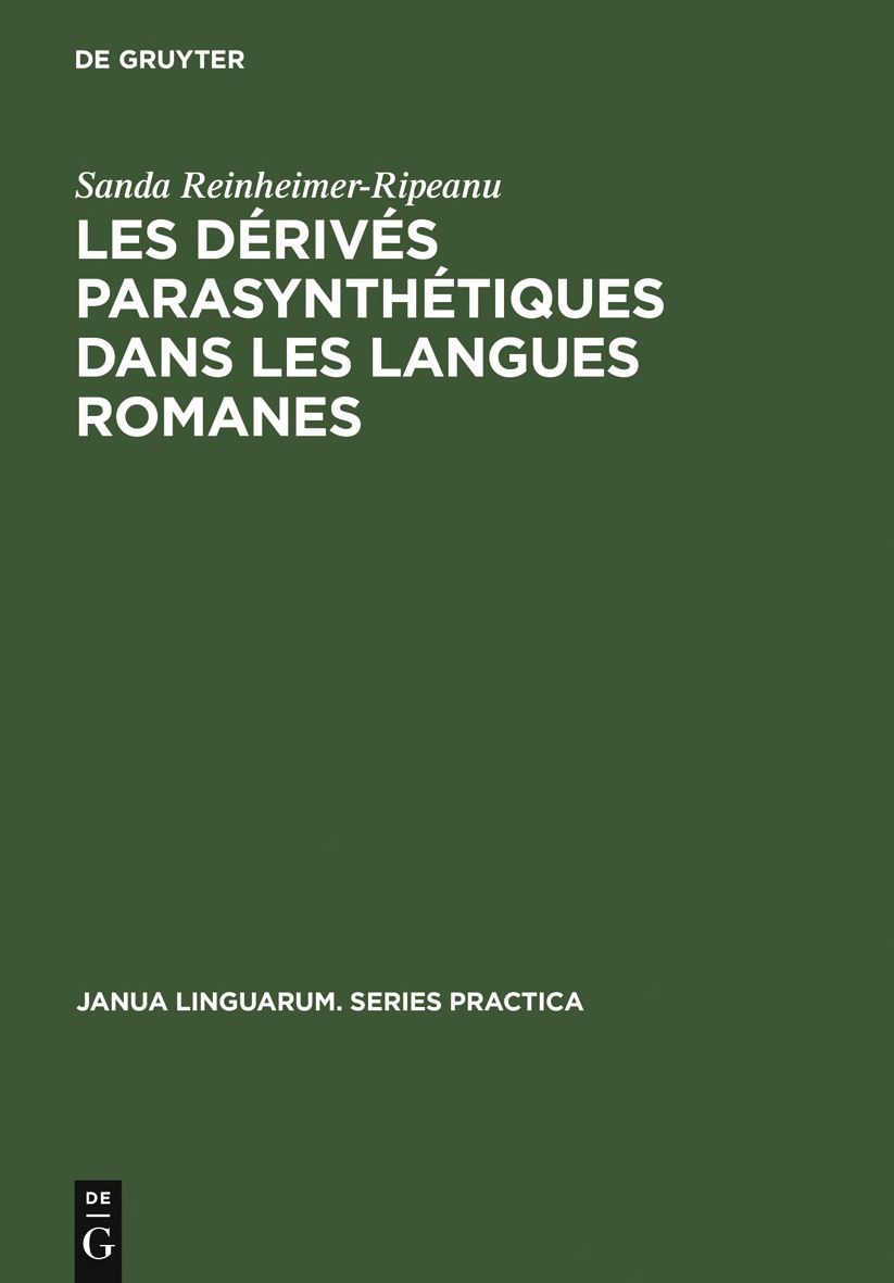 Les derives parasynthetiques dans les langues romanes: roumain, italien, francais, espagnol