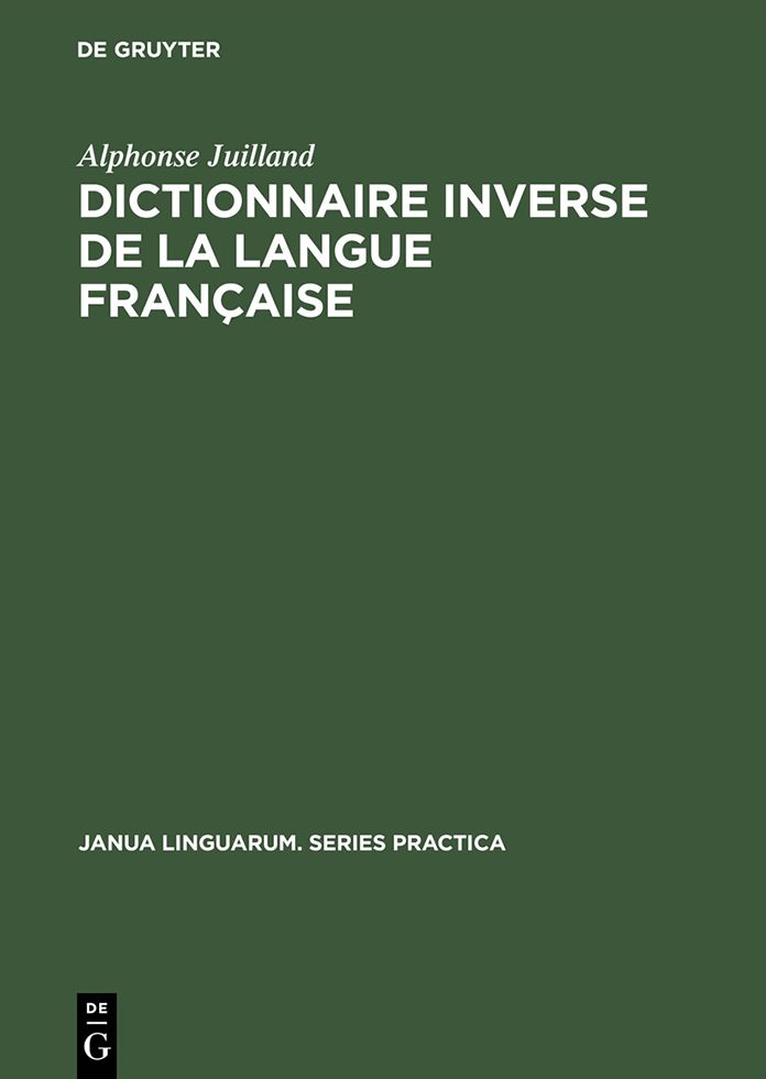Dictionnaire inverse de la langue francaise