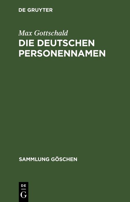 Die deutschen Personennamen