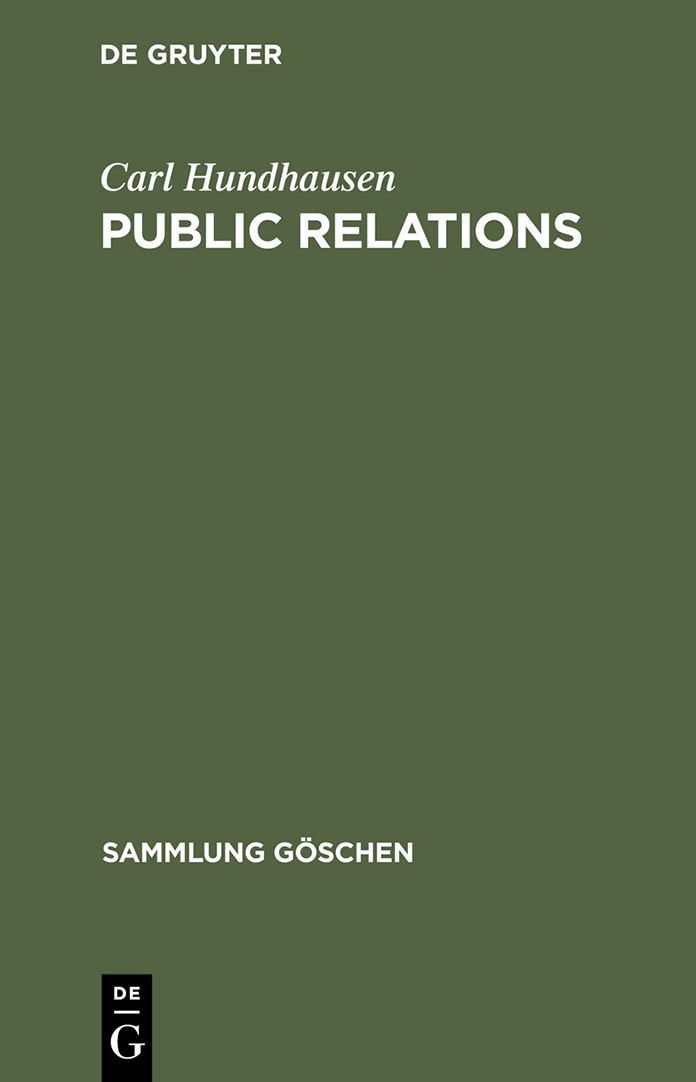 Public Relations: Theorie und Systematik