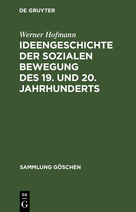 Ideengeschichte Der Sozialen Bewegung Des 19. Und 20. Jahrhunderts