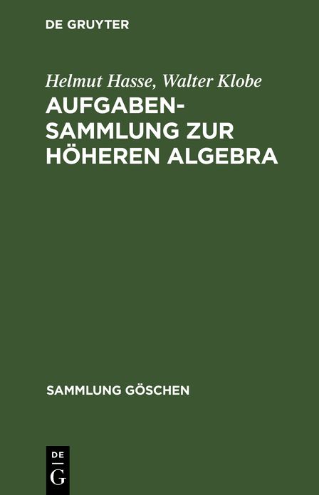 Aufgabensammlung Zur Hoheren Algebra