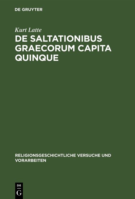 De saltationibus Graecorum: Capita Quinque