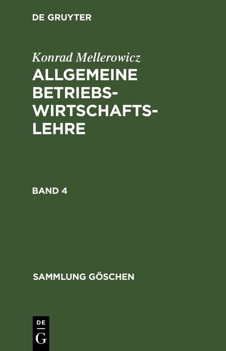Allgemeine Betriebswirtschaftslehre: Bd. 4