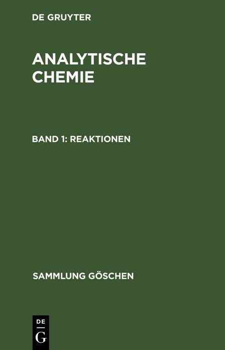 Reaktionen: Aus: Analytische Chemie, 1