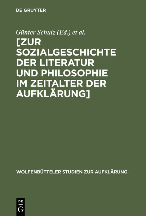 [Zur Sozialgeschichte der Literatur und Philosophie im Zeitalter der Aufklarung]