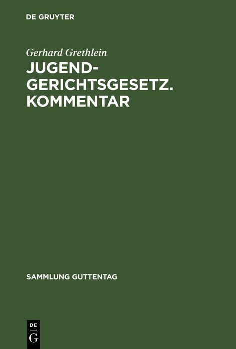 Jugendgerichtsgesetz : Kommentar: [Haupt. -Bd. ]