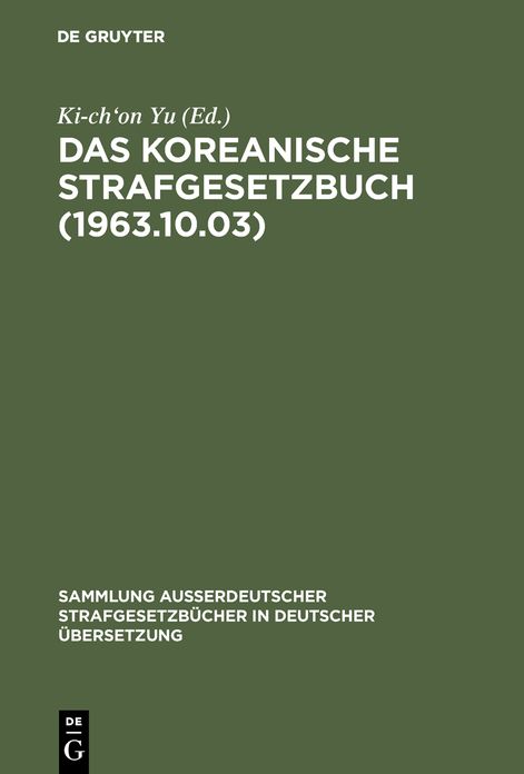 Das koreanische Strafgesetzbuch (1963.10.03)