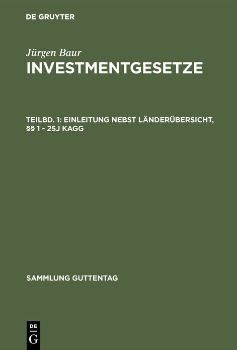 Einleitung nebst Landerubersicht, 1 - 25j KAGG