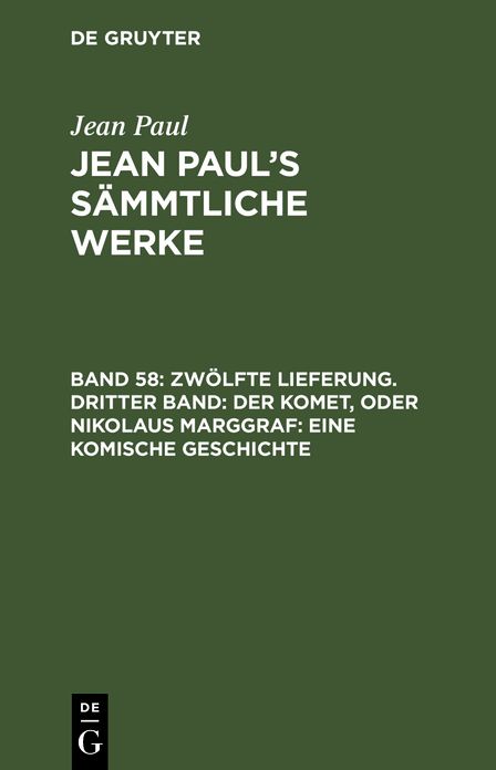 [Sammtliche Werke] Jean Paul's sammtliche Werke: Bd. 58