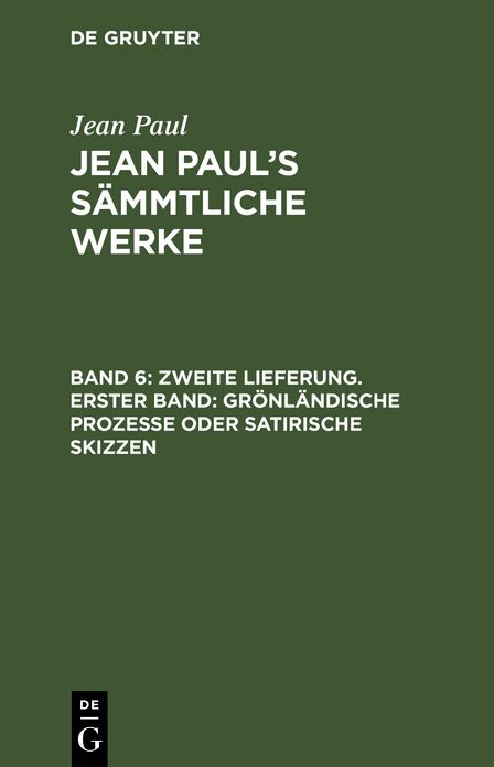 [Sammtliche Werke] Jean Paul's sammtliche Werke: Bd. 6
