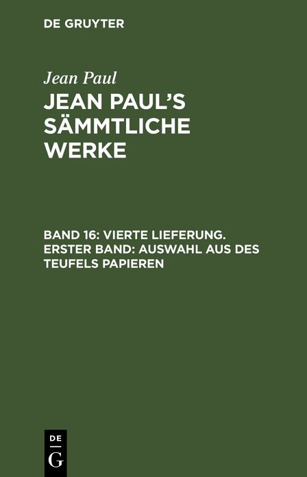 [Sammtliche Werke] Jean Paul's sammtliche Werke: Bd. 16