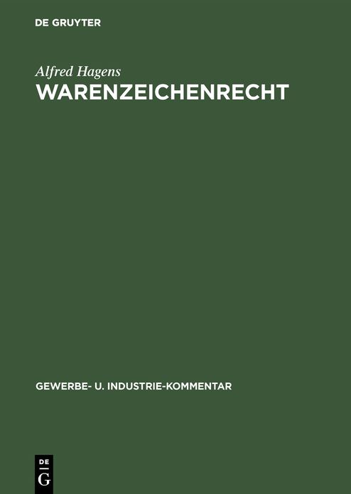 Warenzeichenrecht: Kommentar