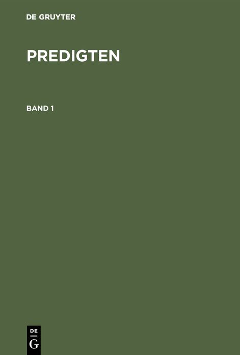 [Sämmtliche Werke] Friedrich Schleiermacher's sämmtliche Werke: Abt. 2, Bd. 1