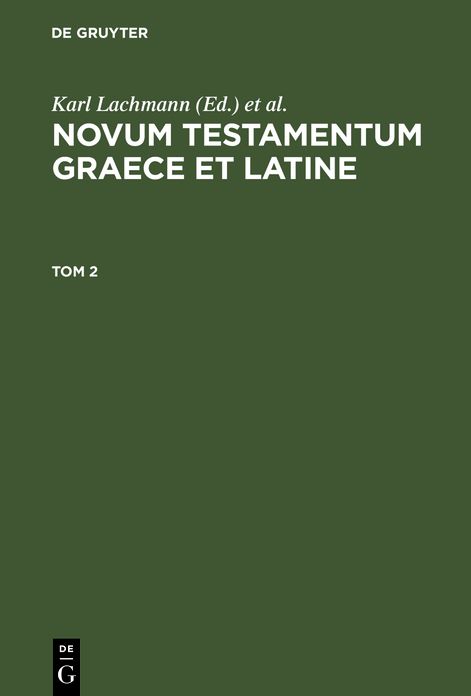 [Novum Testamentum] Novvm Testamentvm Graece et Latine: 2