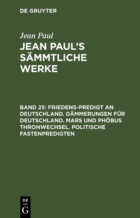 [Sammtliche Werke] Jean Paul's sammtliche Werke: Bd. 25