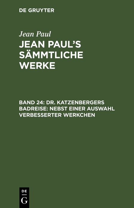 [Sammtliche Werke] Jean Paul's sammtliche Werke: Bd. 24