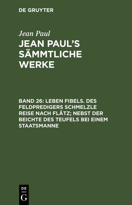 [Sammtliche Werke] Jean Paul's sammtliche Werke: Bd. 26