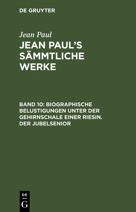 [Sammtliche Werke] Jean Paul's sammtliche Werke: Bd. 10