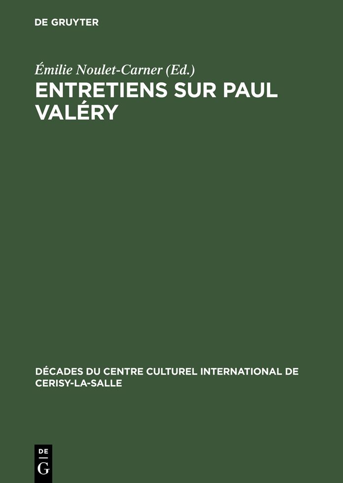 Entretiens sur Paul Valery