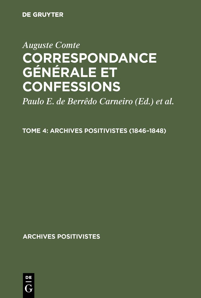 1846-1848: Aus: Correspondance générale et Confessions, 4