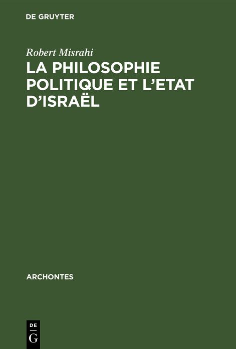 La philosophie politique et l'Etat D'Israël