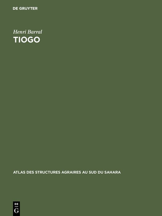 Tiogo: étude géographique d'un terroir Léla (Haute-Volta)