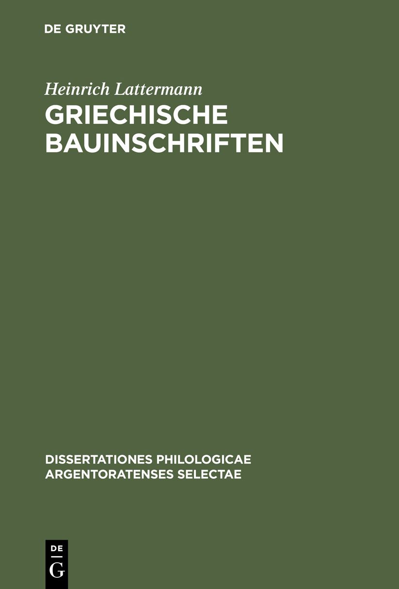 Griechische Bauinschriften