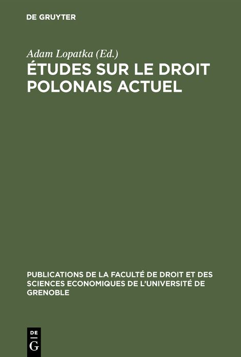Études sur le droit polonais Actuel