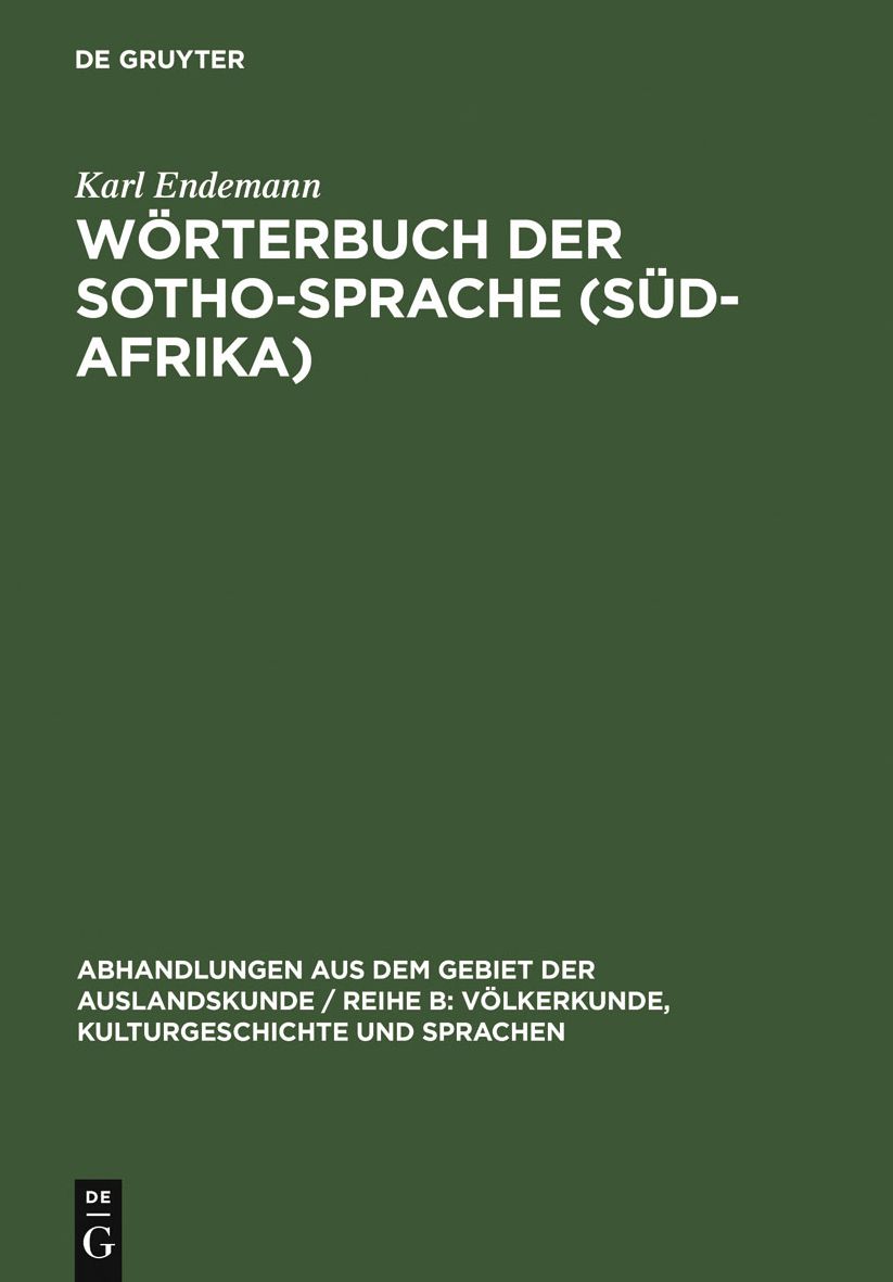 Worterbuch der Sotho-Sprache (Sud-Afrika)