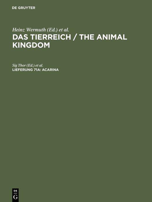 Acarina: Eupopidae, Penthalodidae, Penthaleidae, Rhagidiidae, Pachygnathidae, Cunxidae