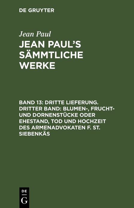 [Sammtliche Werke] Jean Paul's sammtliche Werke: Bd. 13