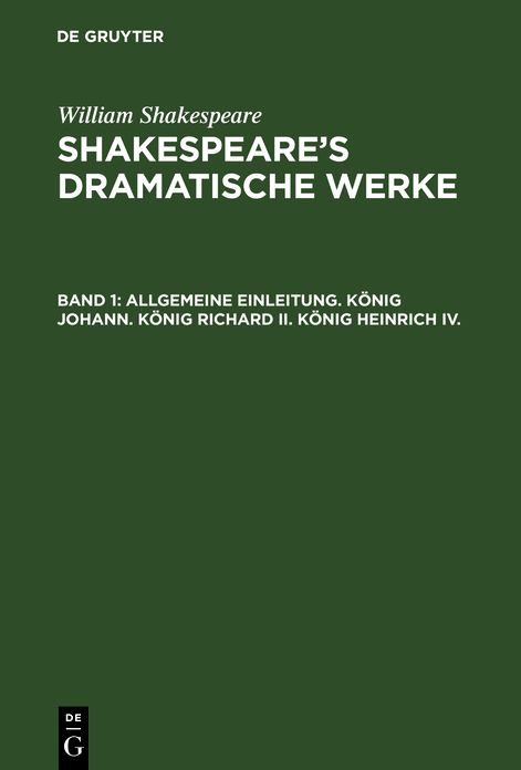Shakespeare's dramatische Werke: Bd. 1