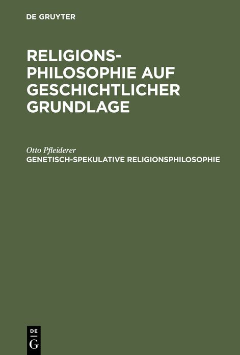 Genetisch-spekulative Religionsphilosophie