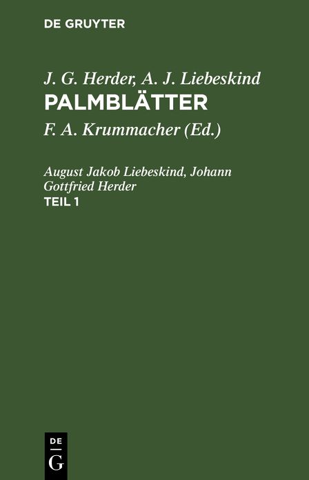Palmblätter : Erlesene morgenländische Erzählungen für die Jugend; mit Kupfern: Th. 1