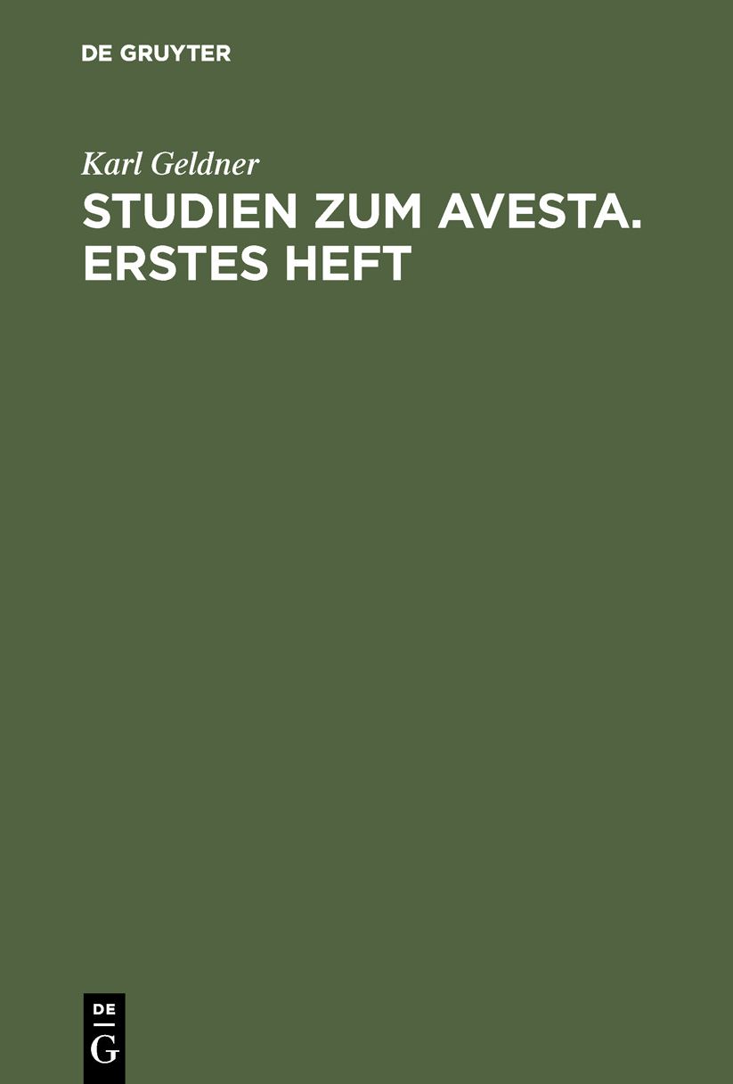 Studien zum Avesta: Heft 1
