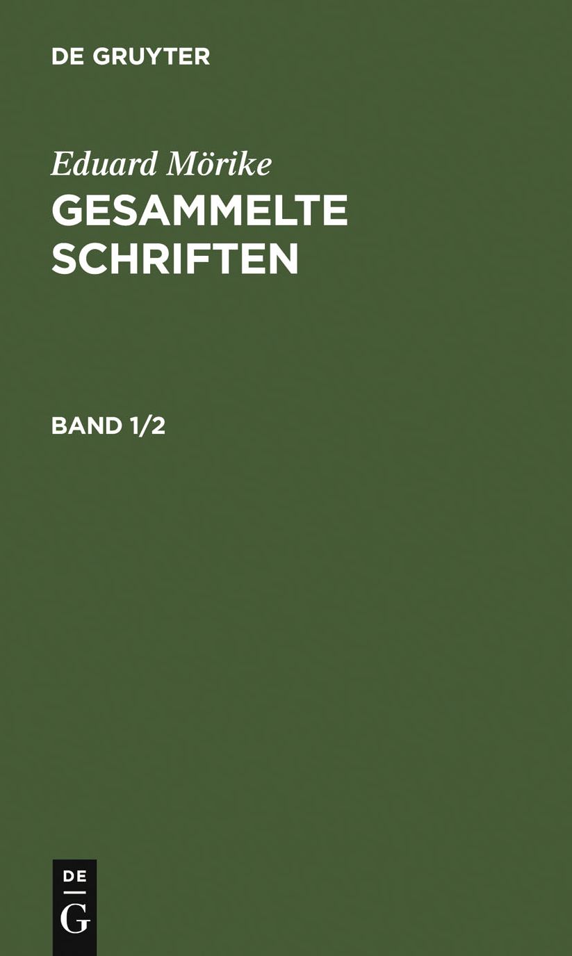 Gesammelte Schriften. Band 1/2
