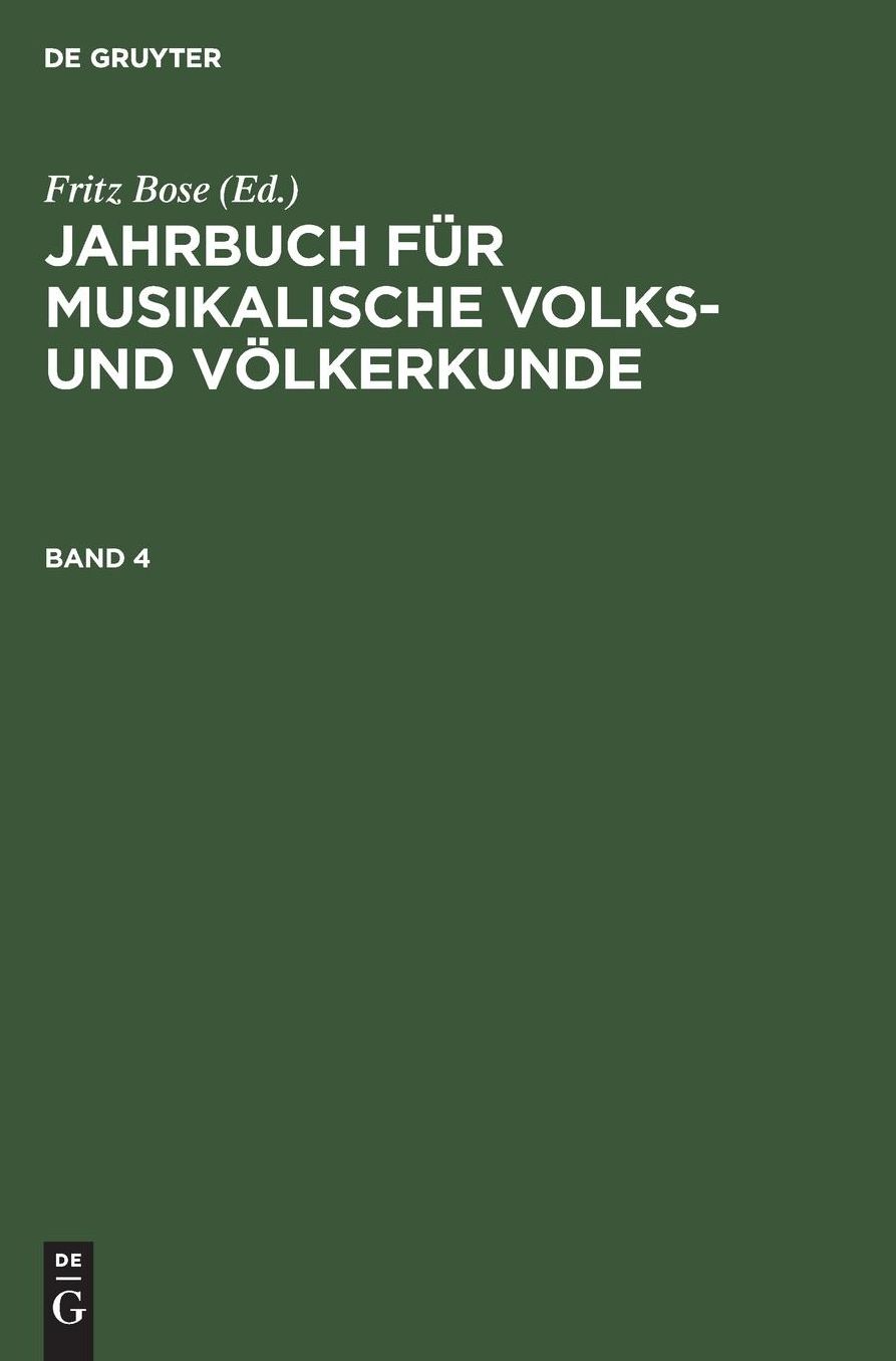 Jahrbuch für musikalische Volks- und Völkerkunde: 4,[Hauptbd. ]