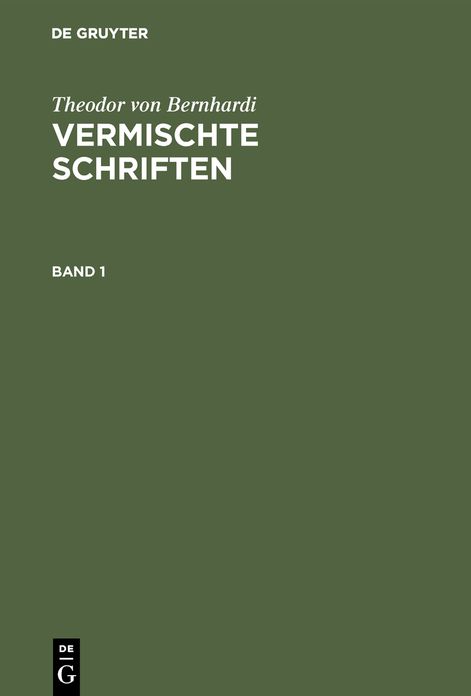 Vermischte Schriften: Bd. 1