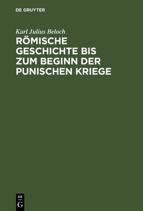 Romische Geschichte bis zum Beginn der Punischen Kriege