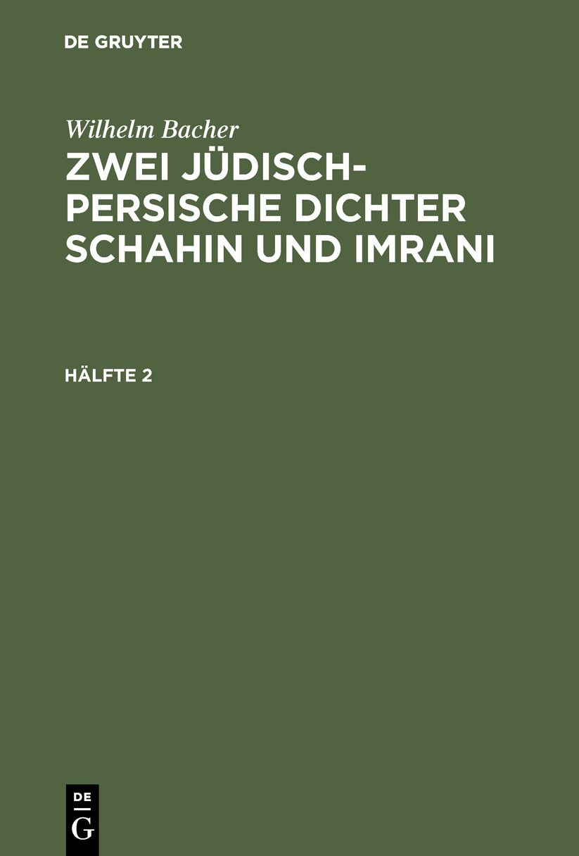 Zwei jüdisch-persische Dichter Schahin und Imrani: Hälfte 2