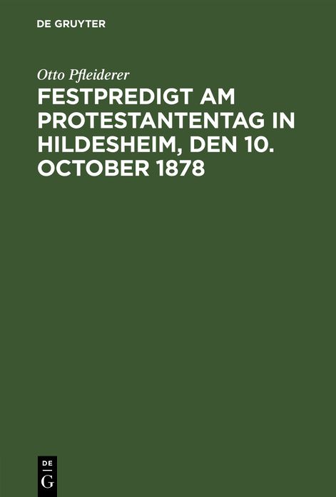 Festpredigt am Protestantentag in Hildesheim, D. 10. Oct. 1878