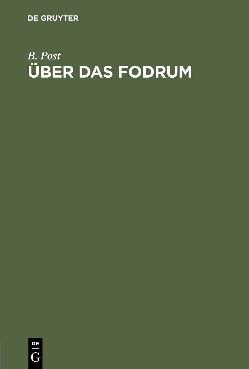 Über das Fodrum: Beitrag zur Geschichte des italienischen und des Reichssteuerwesens im Mittelalter :Inaugural-Dissertation
