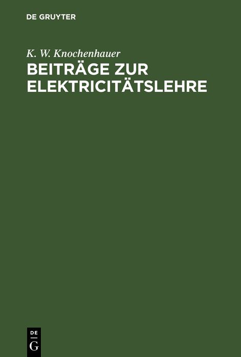 Beitraege zur Elektricitätslehre