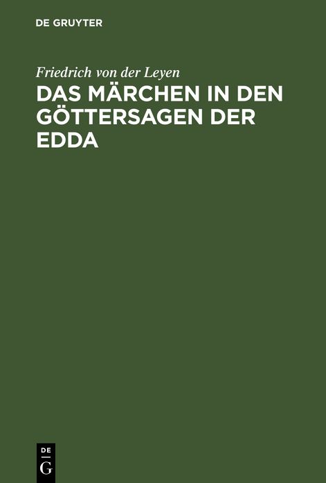 Das Marchen in den Gottersagen der Edda