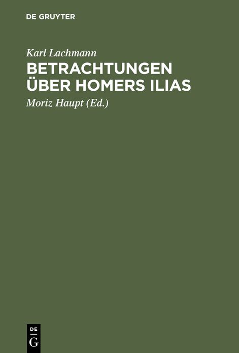 Betrachtungen uber Homers Ilias