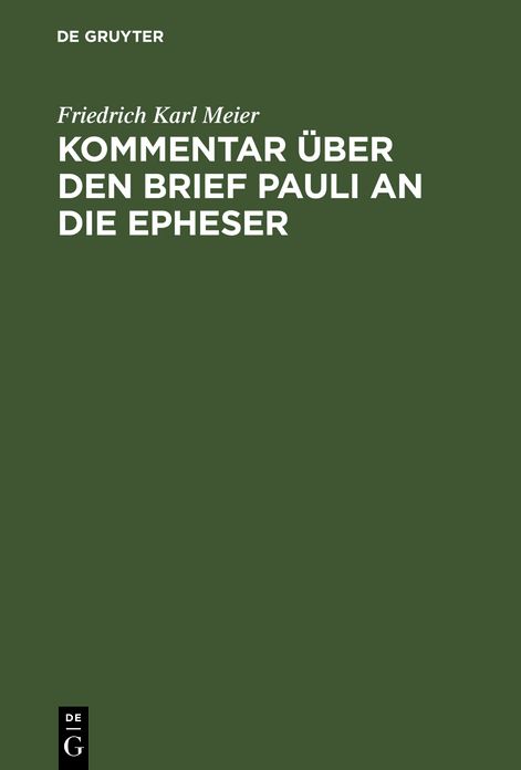 Kommentar uber den Brief Pauli an die Epheser