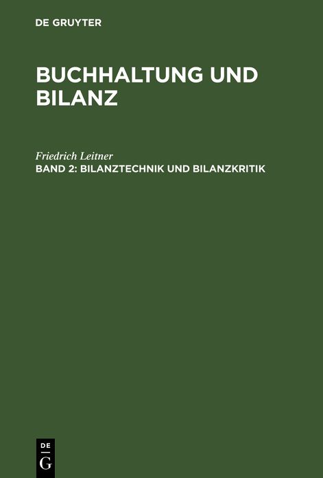Bilanztechnik und Bilanzkritik: 2