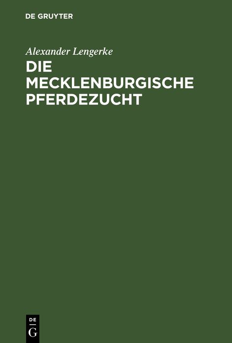 Die mecklenburgische Pferdezucht